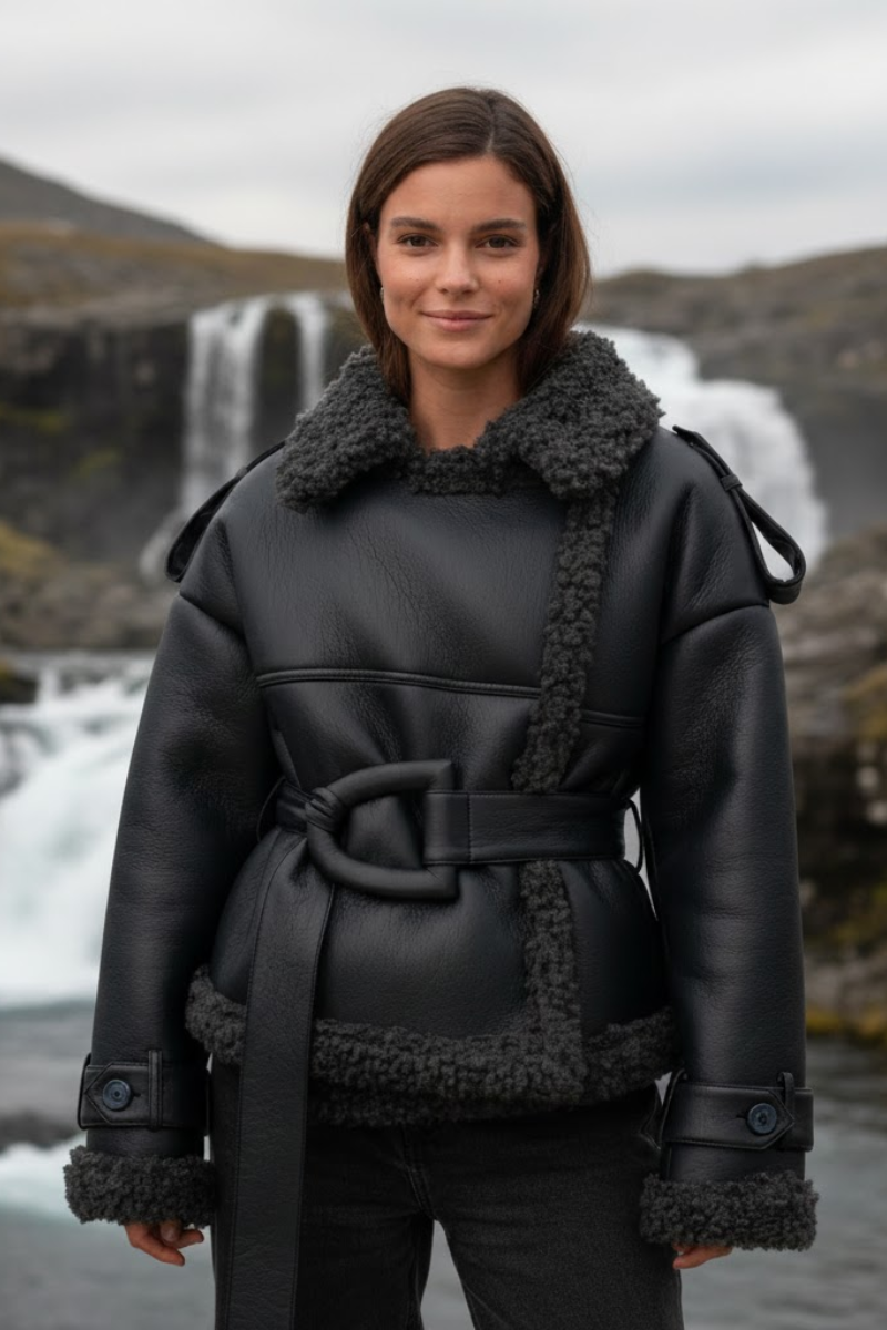 Aurora - Luxe Leather Overcoat